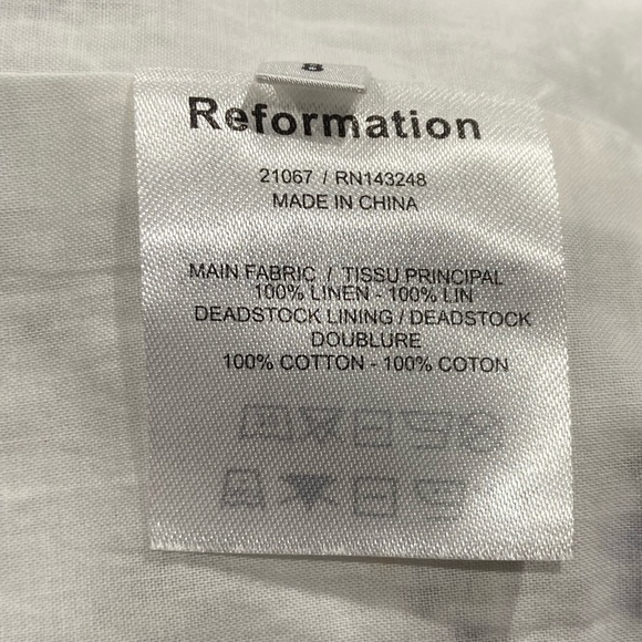 Reformation Size 8 Palm Crop Tank Top Floral Print 100% Linen New With Tags - Picture 6 of 10